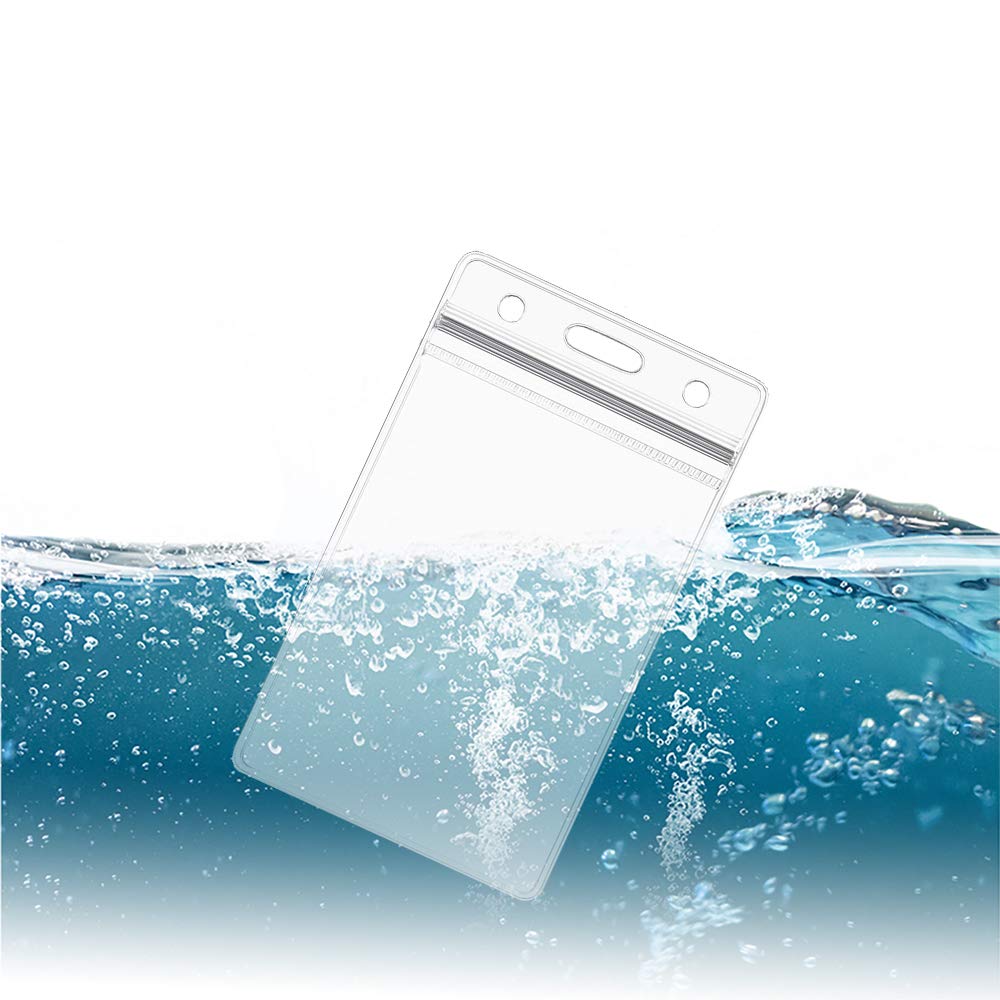 Waterproof ID Badge Lanyards with Holder & J Hook - 50 Pack for Office & Events