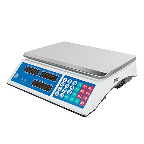 Zorvo 66lb Electronic Price Computing Scale - Commercial Food & Meat Counting Scale with Digital Weight Display - Ideal for Supermarkets, Retail Stores, Delis & Industrial Use - Fast 3-5 Day Delivery