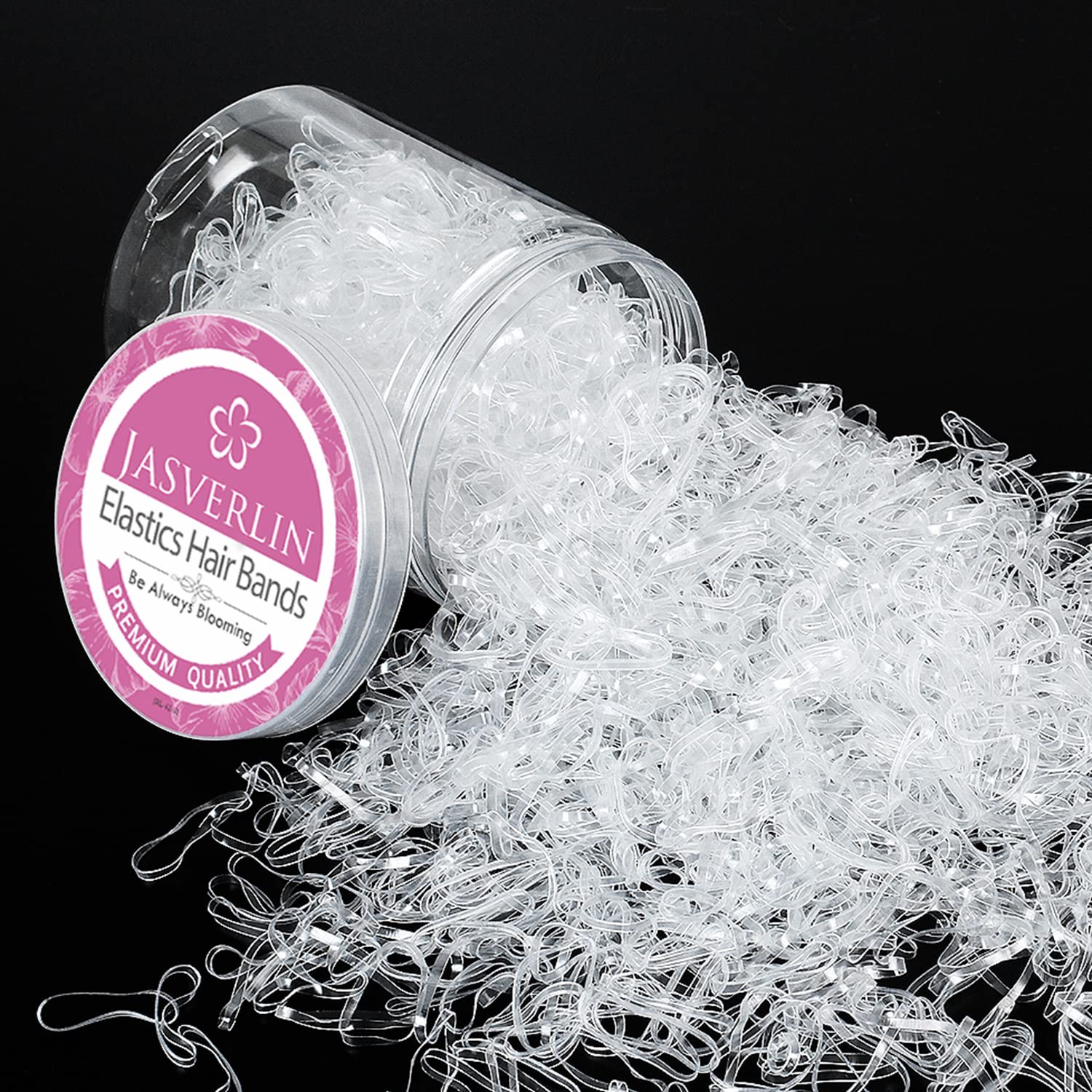 1000pcs Clear Elastic Hair Bands for Baby & Toddler Girls - Small Hair Ties, Tiny Rubber Bands, Ponytail Holders - Perfect for Daily Hairstyles, School, and Playtime