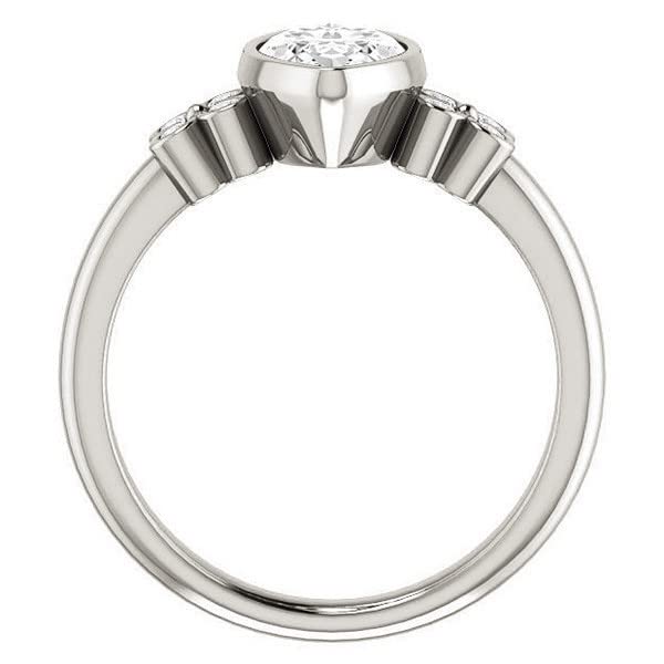 4 CT Marquise Cut Colorless Moissanite Engagement Ring for Women - Sterling Silver/Solid Gold Wedding Band Set - Diamond Solitaire Bezel Setting - Perfect for Proposals, Anniversaries & Bridal Jewelry