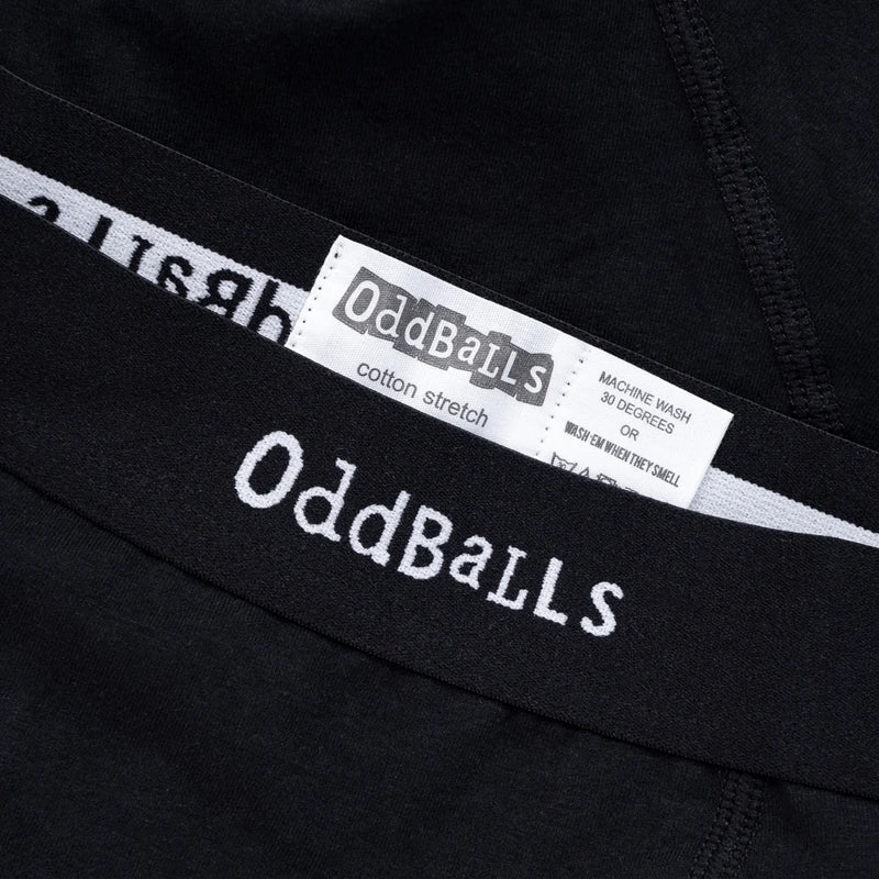 OddBalls Classic Black Boxer Shorts for Men - Comfortable Cotton Underwear with Soft Elastic Waistband - Perfect for Everyday Wear, Gym, and Travel