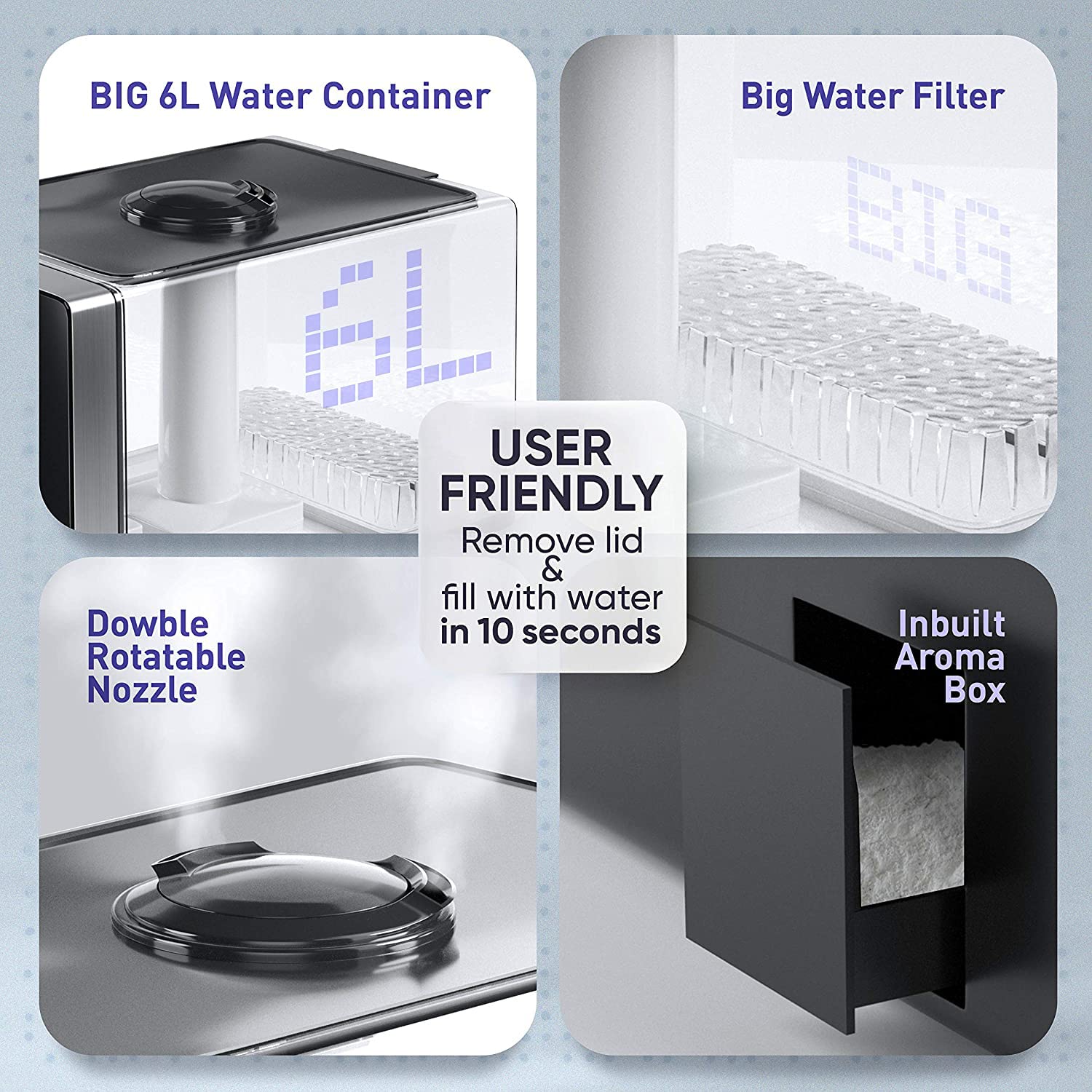 6L Top Fill Cool & Warm Mist Humidifier for Large Rooms - Ultrasonic Air Humidifier with Essential Oil Diffuser | Quiet Operation for Bedroom, Living Room, Baby Nursery | Helps Relieve Asthma & Allergies | Perfect for Dry Air Relief in Winter and Allergy Season