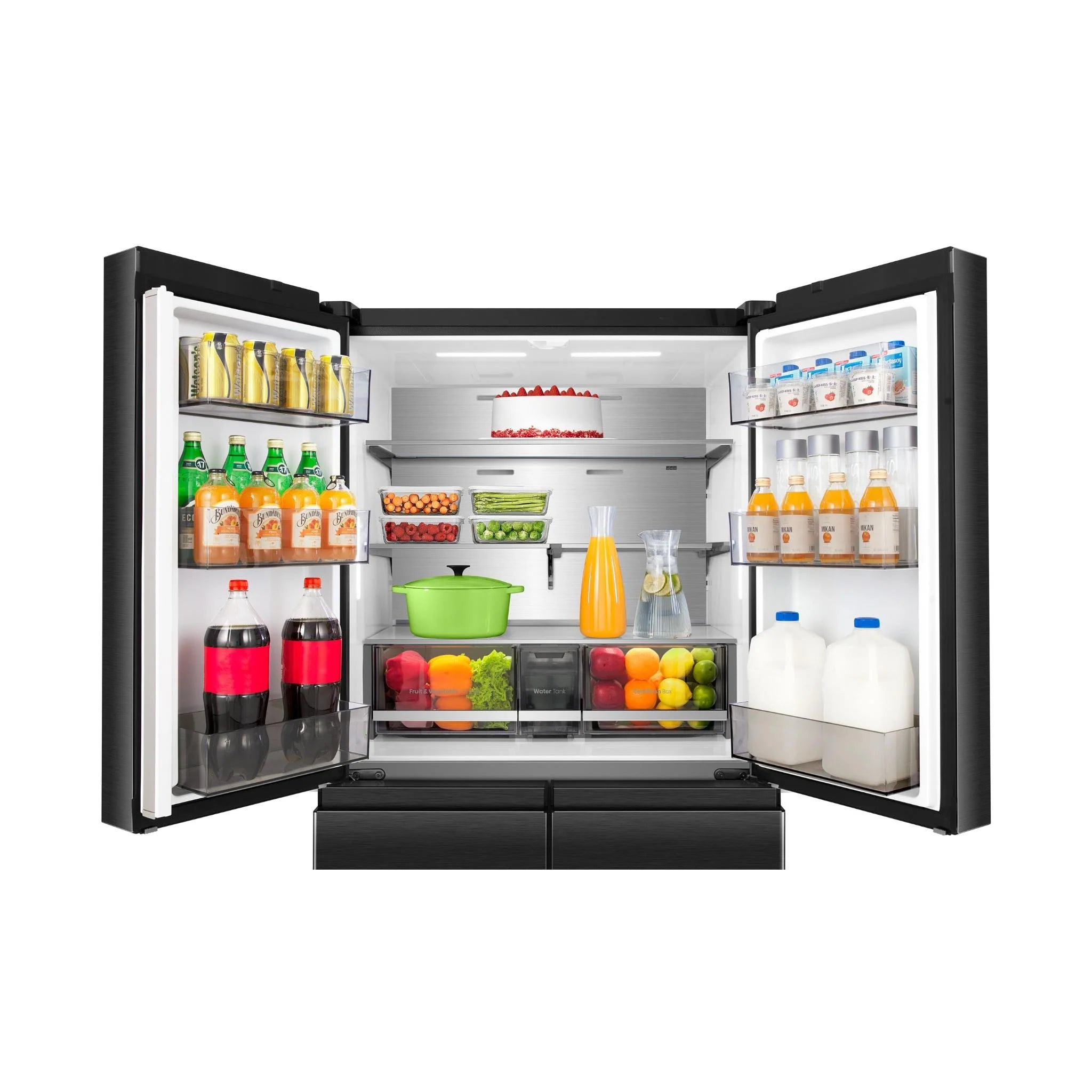 Hisense HRCD640TBW 640L French Door Refrigerator - Dark Stainless Steel - Energy Efficient - 3 Year Warranty - Perfect for Large Families & Open Kitchen Designs