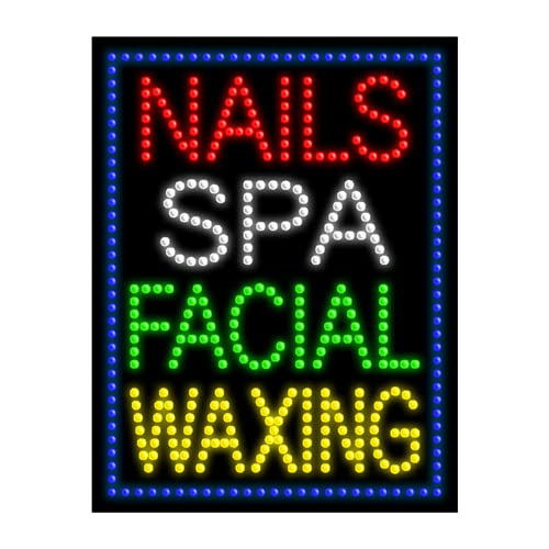 Professional Nail Spa & Facial Waxing LED Light Sign #21258 - Perfect for Salon, Spa, and Beauty Shop Decor