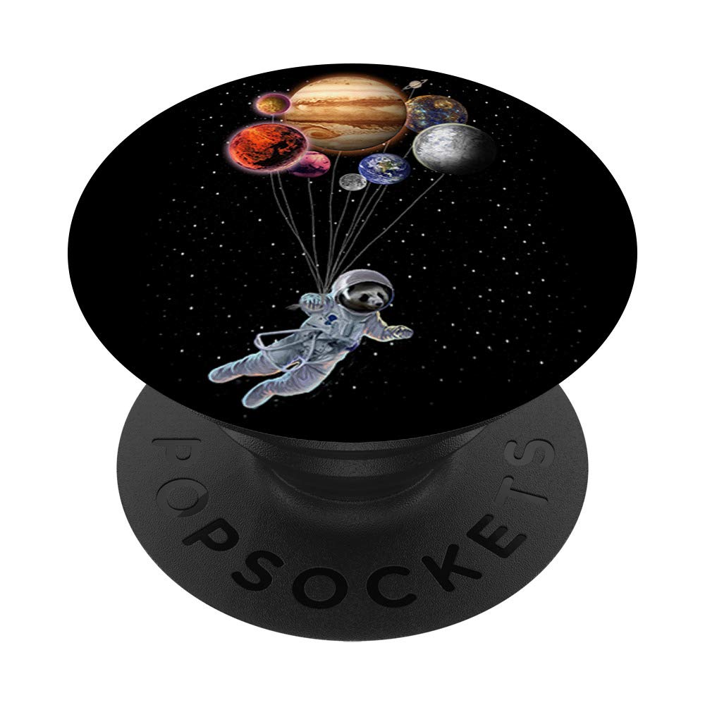 Astronaut Panda Holding Planets Balloon PopSockets - Phone Grip & Stand for iPhone, Samsung, Tablets - Perfect for Space Lovers, Galaxy Themed Decor, Gift for Astronaut Fans
