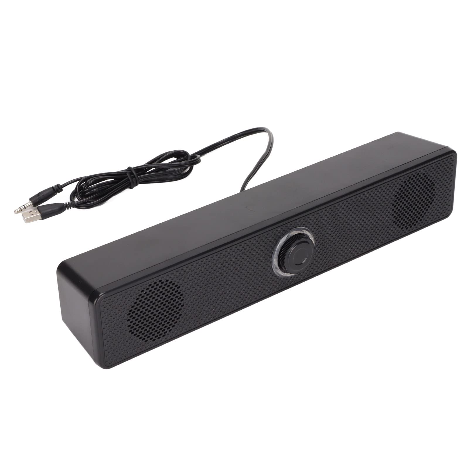 PUSOKEI Wired Computer Speakers with 3.5mm Input & USB Power, Volume Control Gaming Soundbar for PC, Desktop, Laptop, Monitor - Perfect for Home Office, Gaming, and Multimedia Use