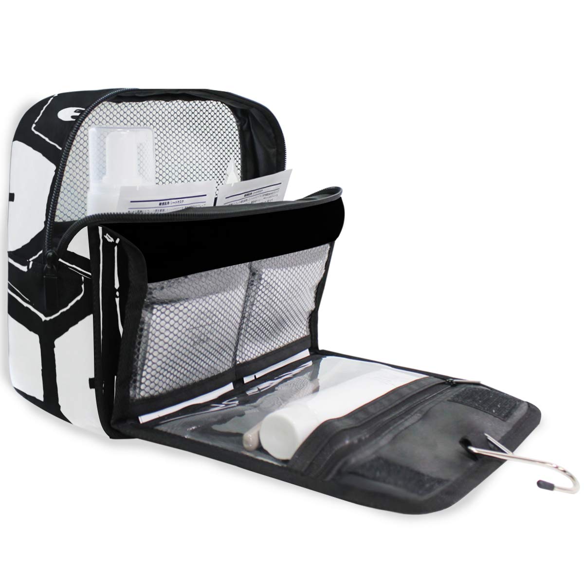 Gothic Skeleton Coffin Hanging Toiletry Bag - Travel Cosmetic Organizer Pouch for Makeup & Toiletries - Perfect for Women, Men & Teens (Ideal for Halloween Travel, Goth Lifestyle & Dark Aesthetic Enthusiasts)