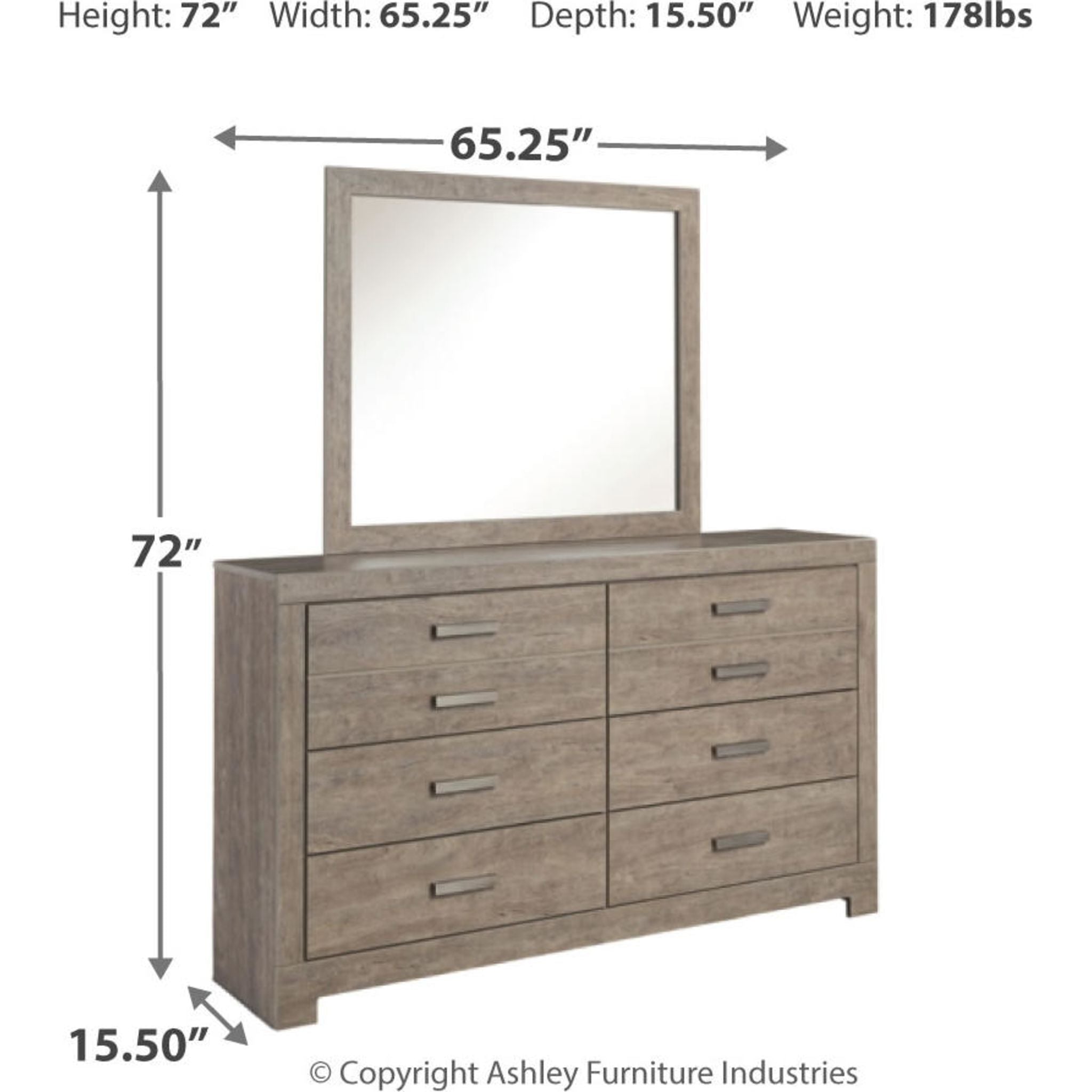 Culverbach Dresser and Mirror Set - Modern Bedroom Furniture with Mirror for Home Decor & Organization | Perfect for Bedroom Storage, Dressing Area & Closet Organization