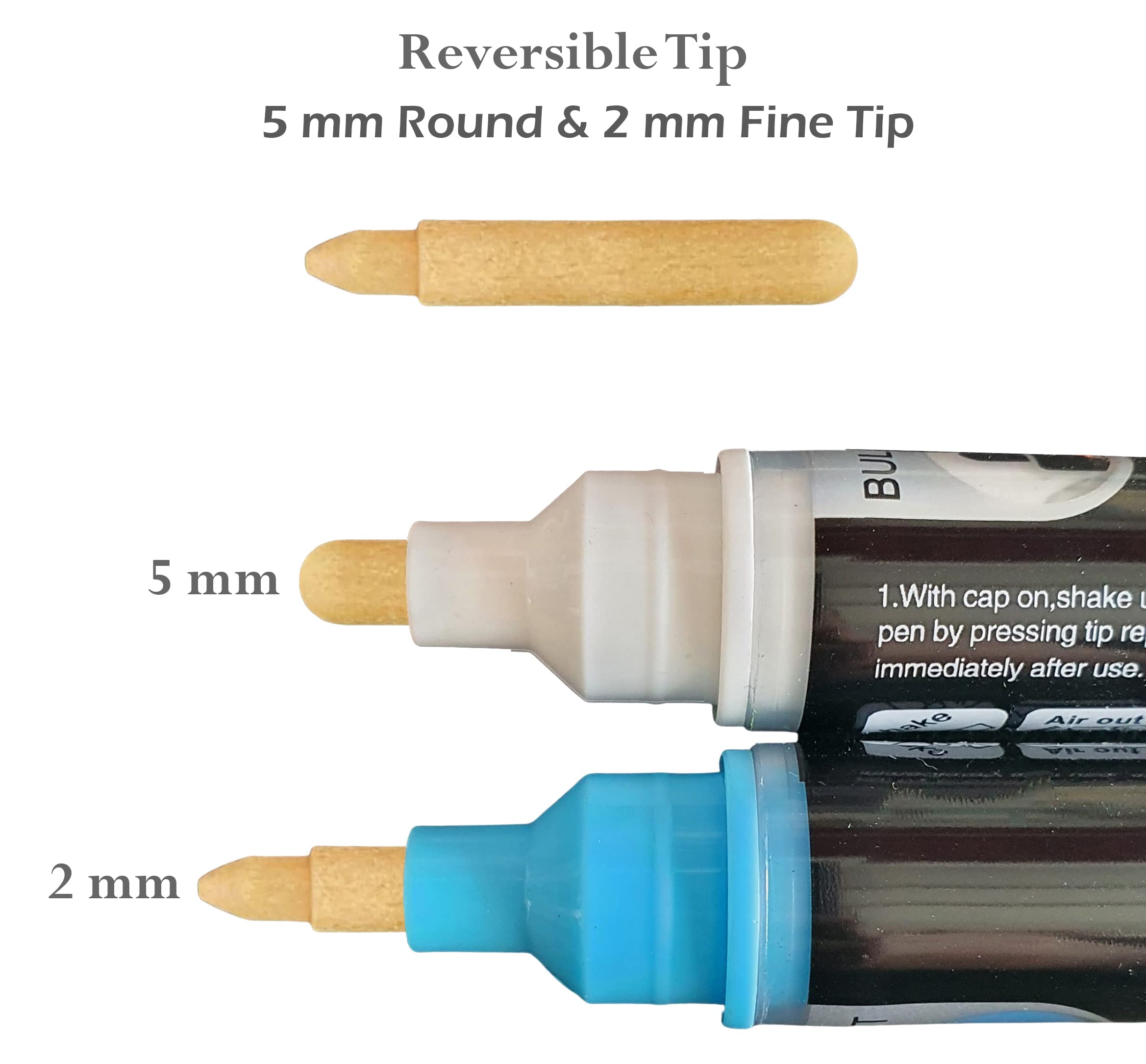 Mobee Liquid Chalk Markers - 8 Pack Reversible Tip Non-Porous Chalkboard Markers for Blackboard, Glass, Windows & Mirrors - Fine Point for Art, Signage & DIY Projects
