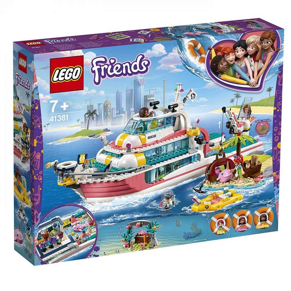 LEGO Friends Rescue Mission Boat 41381 - 908-Piece Building Kit with Mini Dolls, Narwhal Figure & Treasure Box | Creative STEM Toy for Kids Ages 6+ | Perfect for Ocean-Themed Play, Birthday Gifts & Imaginative Adventures