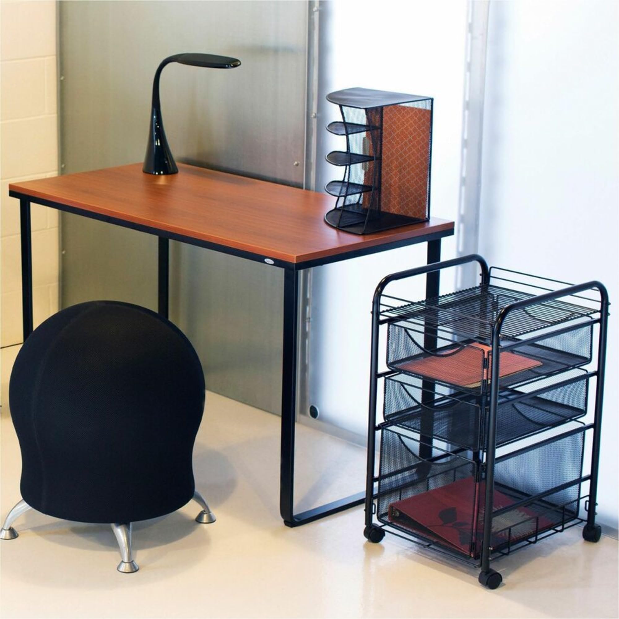 Safco 3261BL Onyx Mesh Corner Organizer - Heavy Duty Steel Mesh Desk & Office Storage Organizer, 13
