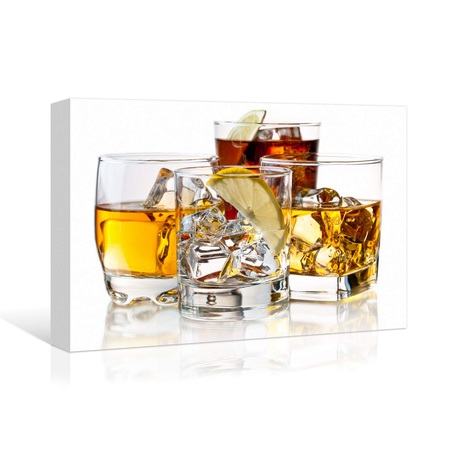 Denozer - Modern Canvas Wall Art for Kitchen & Dining Room Decor, Wine Glass Picture Print for Home, Restaurant & Bar (48x32 inches) - Perfect for Family Gatherings & Entertaining Guests