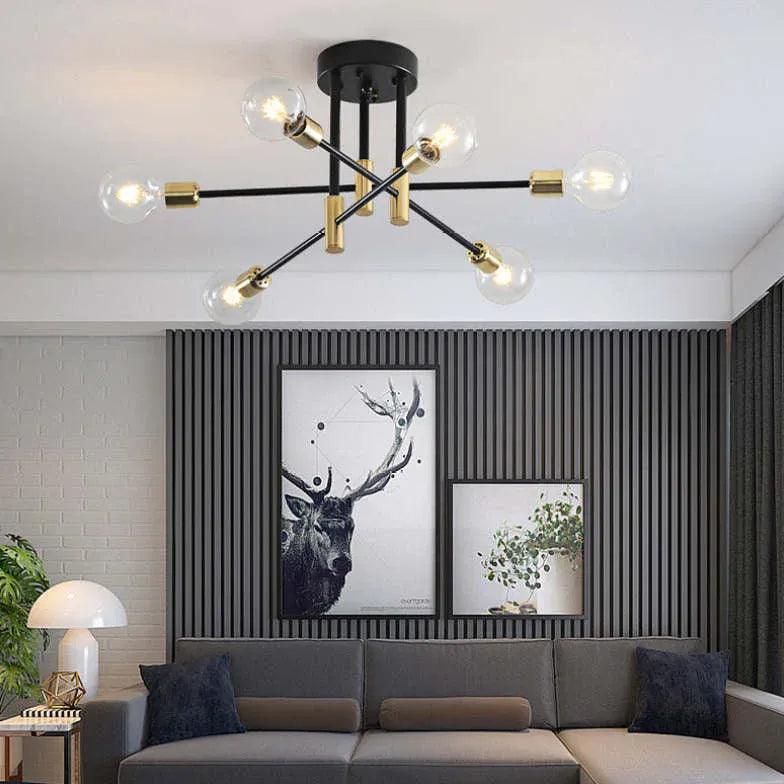 Modern Spherical Flush Mount Ceiling Light Fixture - Dimmable LED Dining Room Lighting for Kitchen, Bedroom & Hallway - Elegant Home Decor