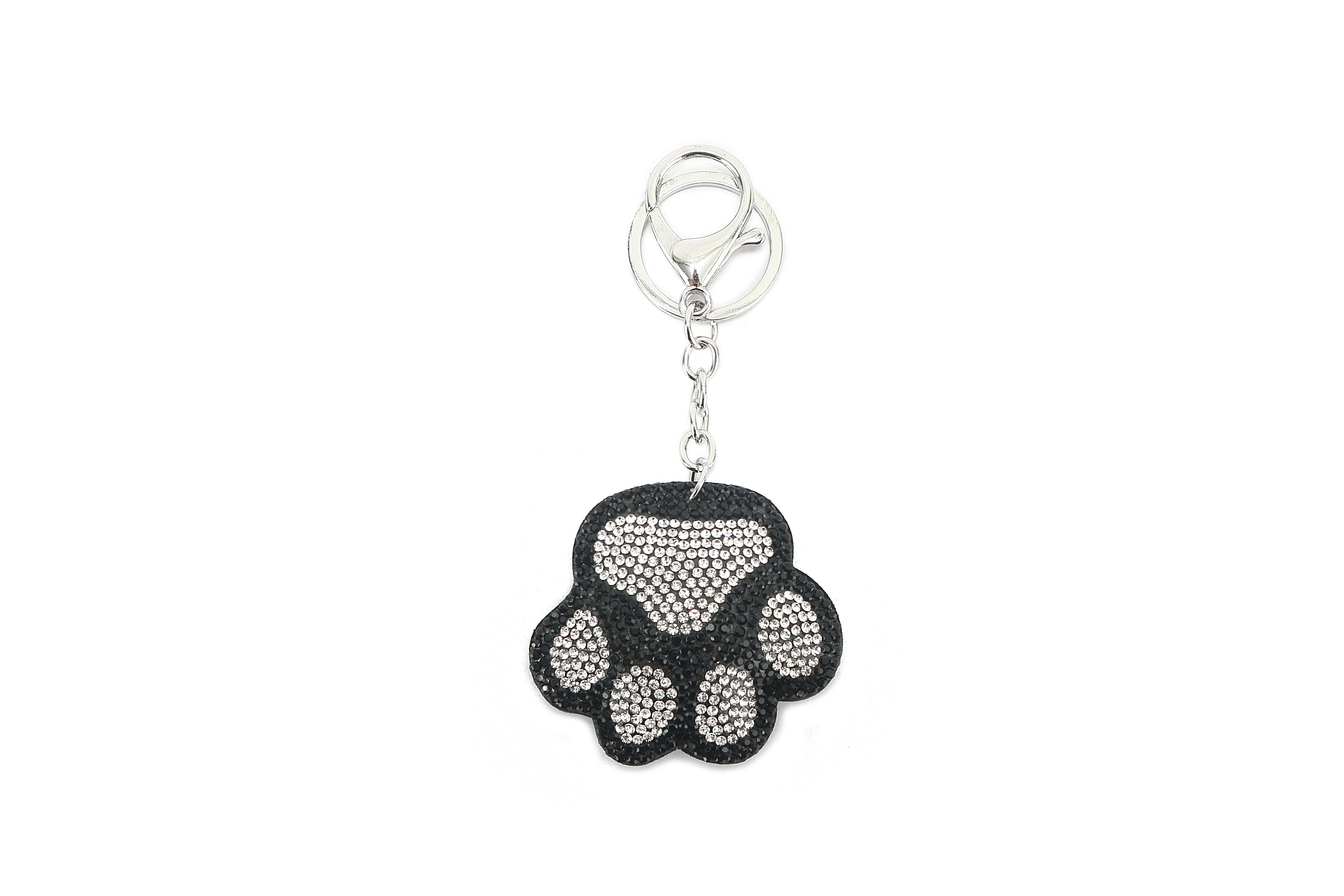 Crystal Paw Black Bag Charm - Elegant & Stylish Accessory for Handbags, Backpacks & Keychains | Perfect Gift for Pet Lovers
