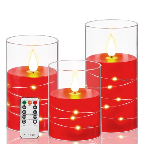 Clear tube + red candle#3*1