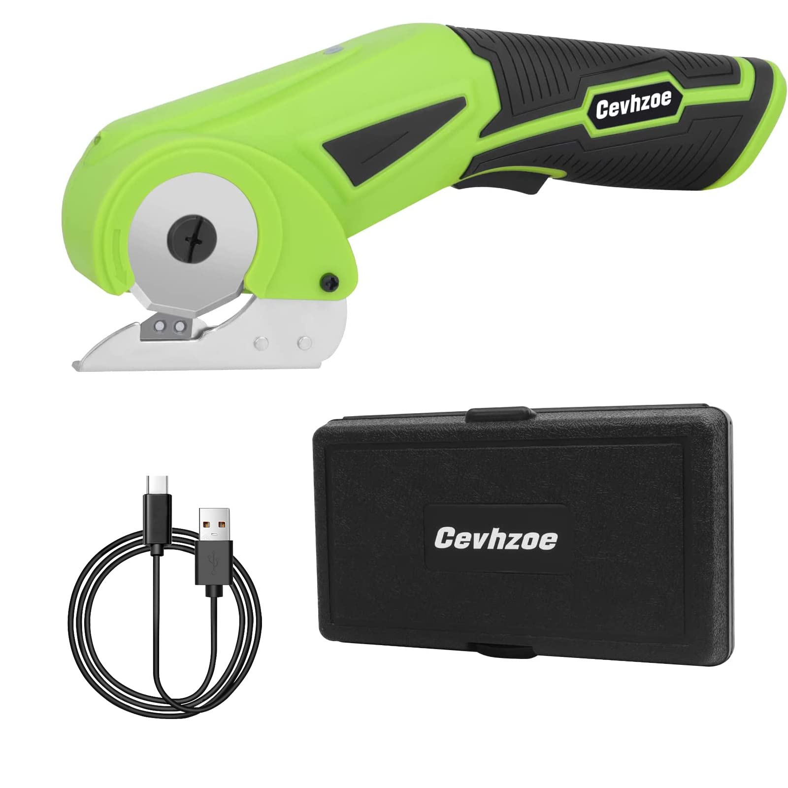 4V Rechargeable Cordless Electric Scissors - Mini Cardboard Cutter with Safety Lock & Charger | Perfect for Leather, Carpet, Plastic Cutting, Sewing & Crafting | Ideal for DIY Projects, Home Improvement & Professional Use