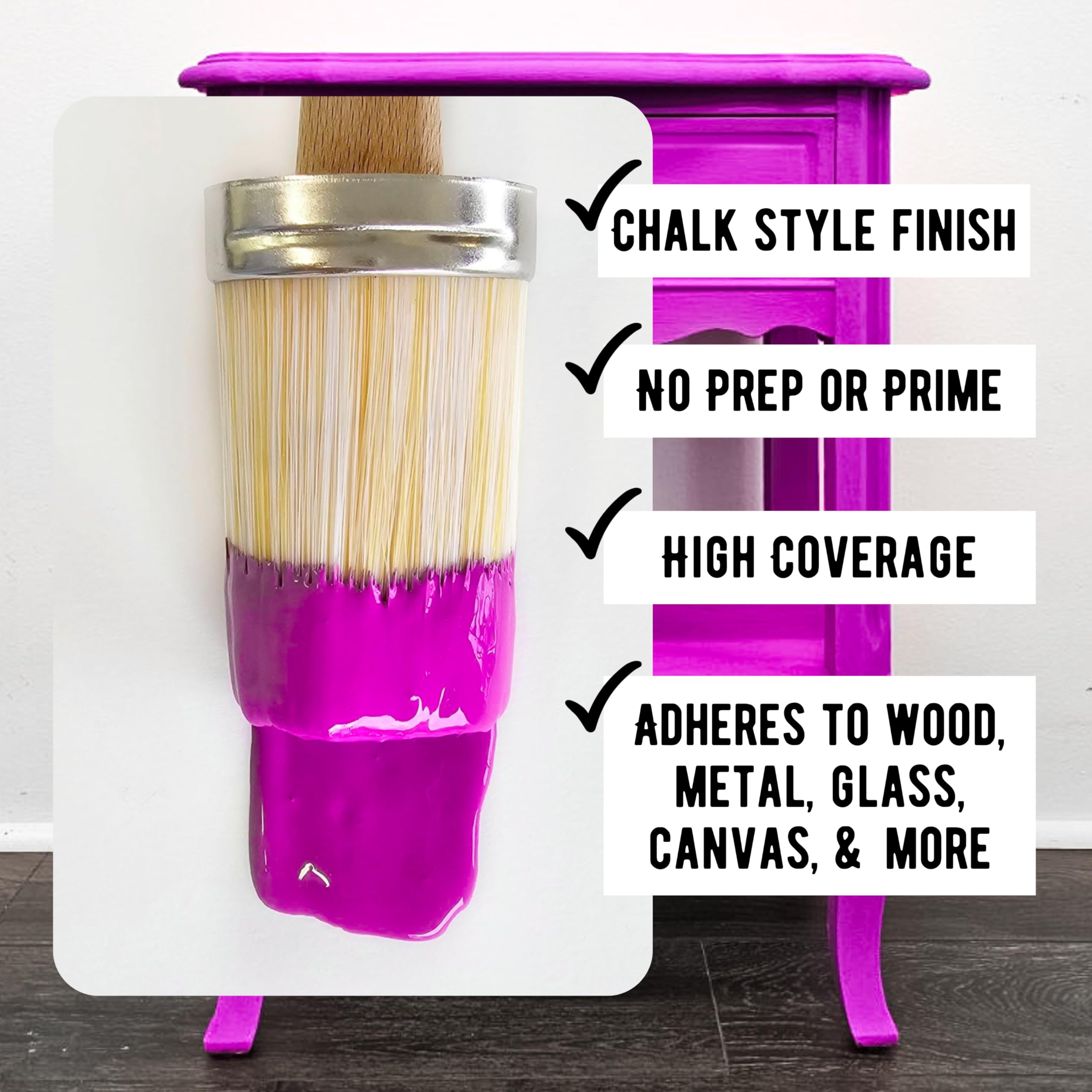 Premium Matte Neon Purple Chalk & Clay Paint - 8oz for Furniture, Wood, DIY & Home Décor | Non-Toxic, Eco-Friendly Paint for Artists, Crafters & DIY Projects | Perfect for Upcycling, Chalkboard Art & Creative Wall Designs
