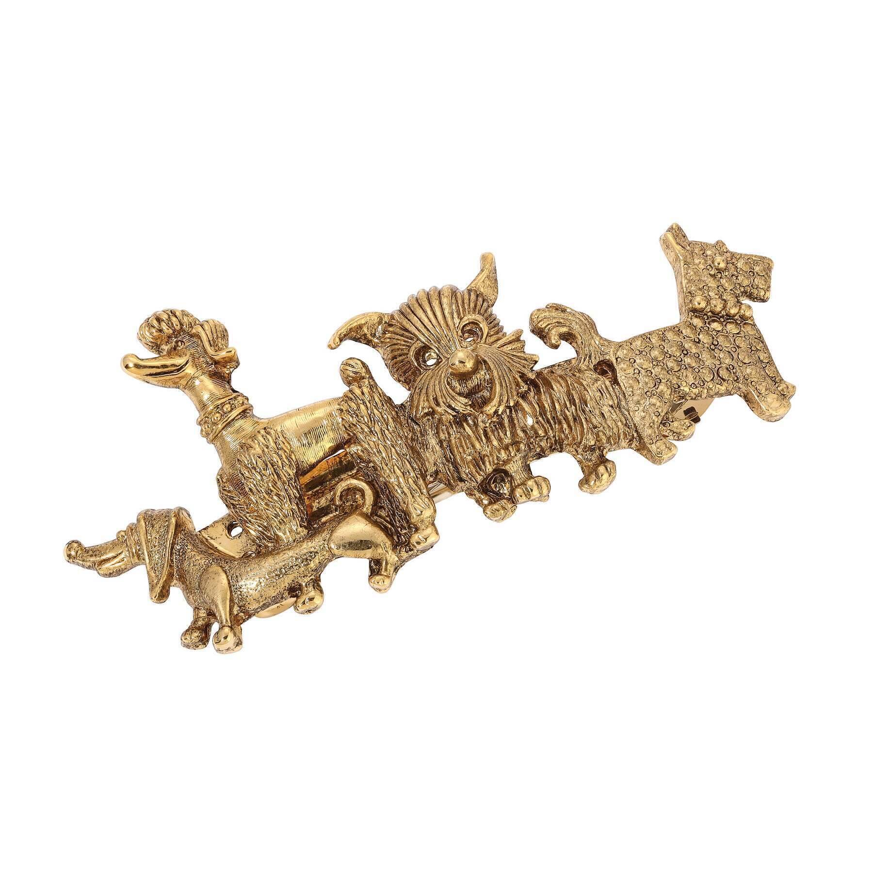 1928 Jewelry Fab Four Paws Hair Barrette - Vintage Inspired Dog Paw Hair Clip for Women and Girls - Perfect for Pet Lovers, Casual Wear, and Special Occasions