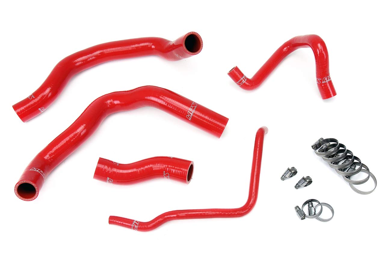 HPS 57-1211-RED Red Silicone Radiator Coolant Hose Kit - High Performance Cooling Solution for Cars, Trucks & SUVs - Perfect for Engine Overheating Protection & Cooling System Upgrades