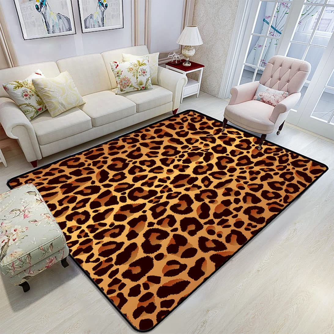 Premium Non-Slip Indoor Floor Rug - 5'x7' Soft Textured Animal Print Area Carpet for Living Room, Bedroom & Dining Room | Apartment Decor, Kids Room & Artistic Background | Home, Office & Photo Shoot Use