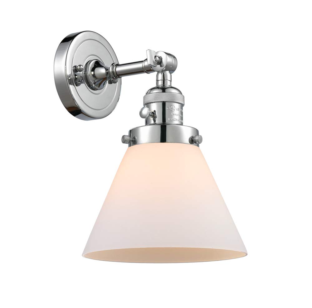 203SW-PC-G41-LED Vintage Dimmable LED Wall Sconce Light - Polished Chrome Finish with High/Low/Off Switch - Perfect for Bedroom, Living Room & Hallway Lighting