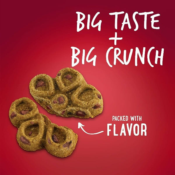 Fruitables Biggies Crispy Bacon & Apple Dog Treats - Natural, Crunchy, Grain-Free Dog Snacks for Training & Rewards - Perfect for Large Breed Dogs