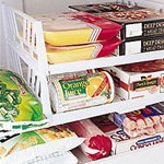 JUMBL Stackable Freezer and Fridge Organizer Shelves (Set of 2) - Space Saving Storage Solution for Refrigerator & Freezer Organization - Perfect for Kitchen, Pantry, and Small Appliances