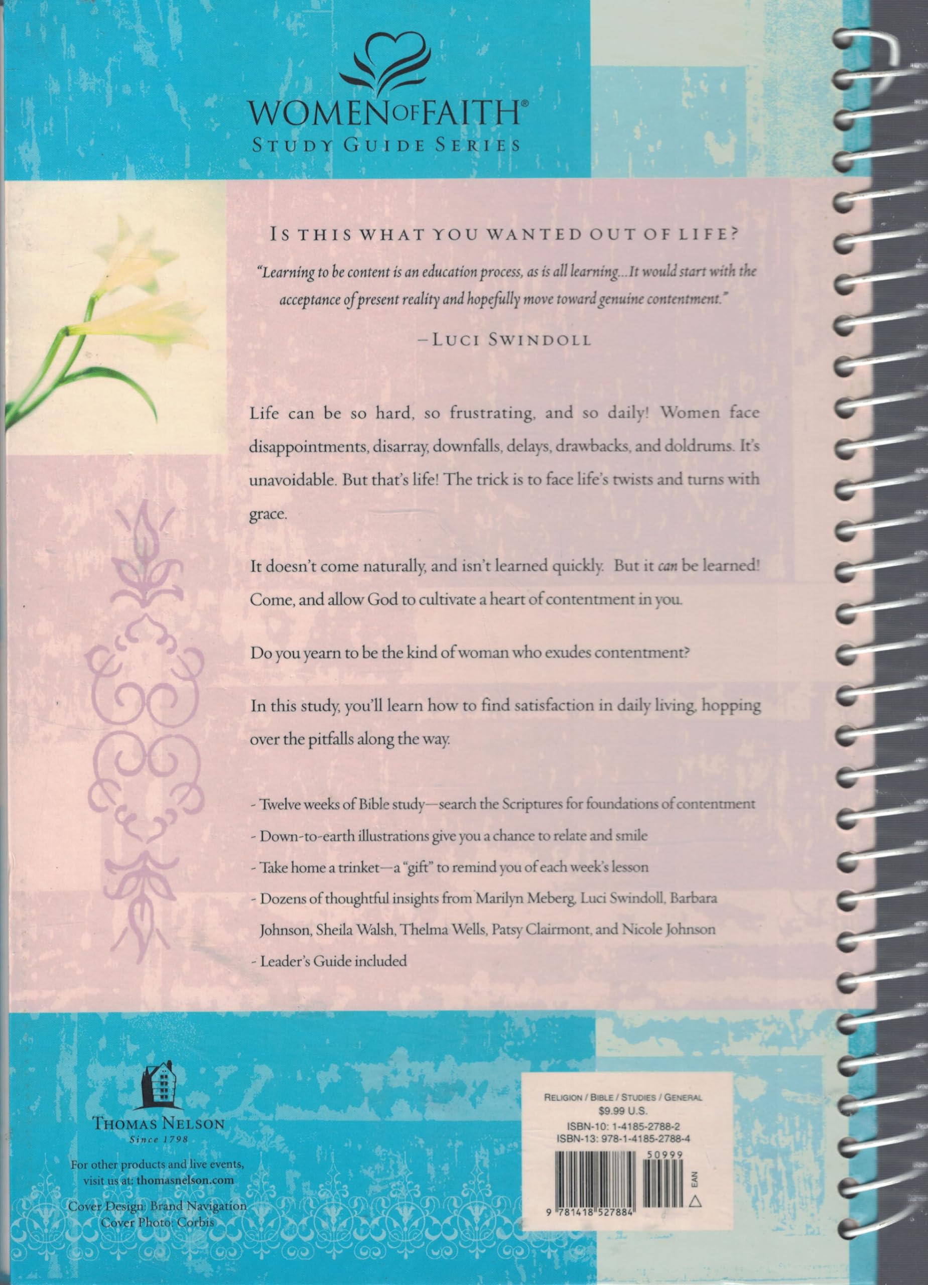 Women of Faith Study Guide: Cultivating Contentment Spiral-Bound - Christian Devotional for Small Groups & Personal Bible Study