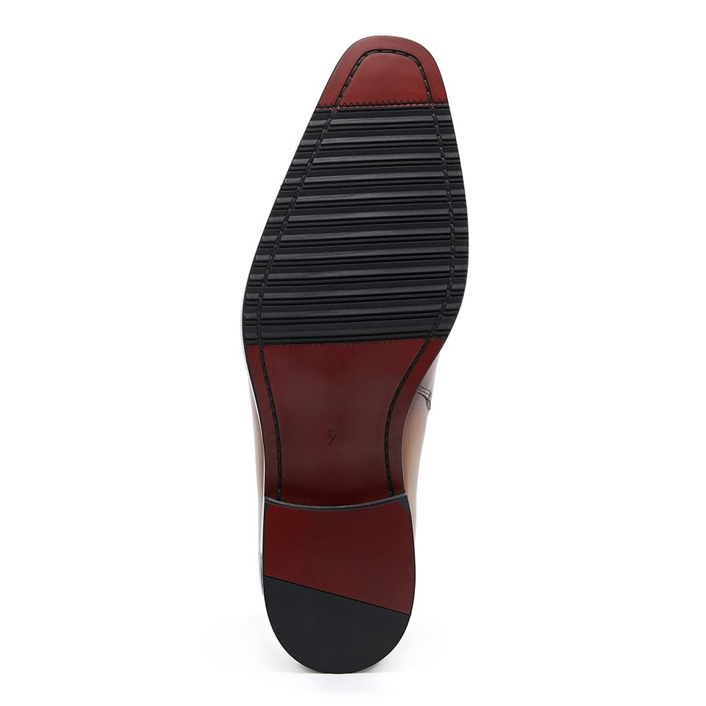 FRASOICUS Men's Oxford Dress Shoes - Genuine Leather Formal Shoes for Business, Wedding & Office - Classic Comfortable & Stylish Men's Dress Footwear for Professional & Special Occasions