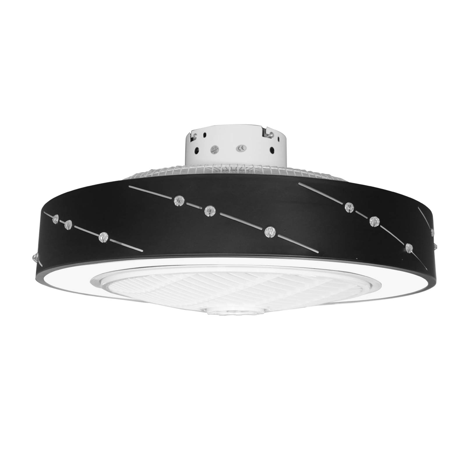 Modern 22 Inch LED Ceiling Fan with Remote Control - Dimmable Flush Mount Low Profile Electric Fan with 7 Invisible Blades - Ultra Quiet for Bedroom, Living Room & Office - Perfect for Home Cooling and Stylish Lighting (Black)