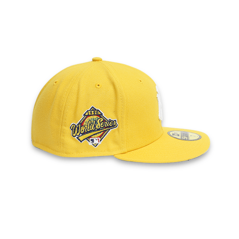 New York Yankees 1996 World Series Gold Embroidered Fitted Hat for Men - Perfect for Baseball Games, Fan Collections & Streetwear Fashion