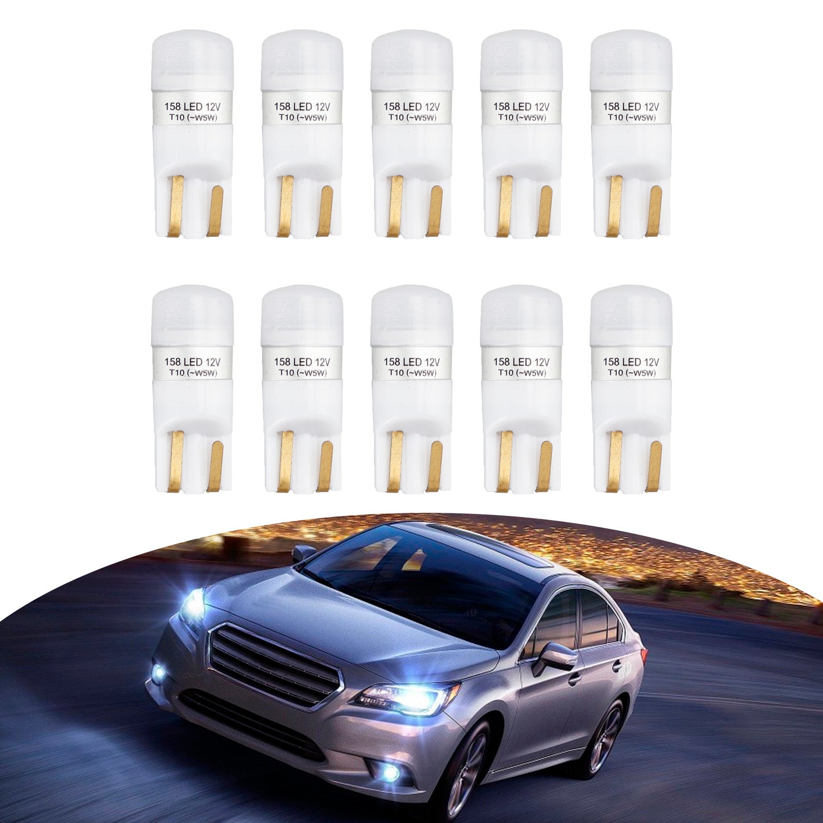 10X HELLA LED Retrofit Bulbs 158W LED T10 W5W 12V 1W W2.1x9.5D 6000K Cool White - Perfect for Car Interior Lights, Dome Lights, and Dashboard Illumination