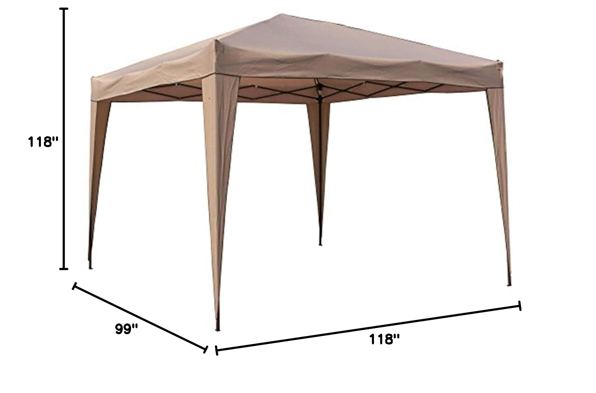 Square Folding Gazebo - Outdoor Canopy Tent with Mosquito Net for Patio, Garden, Backyard & Camping | Durable Steel Frame & Waterproof Fabric by International Caravan