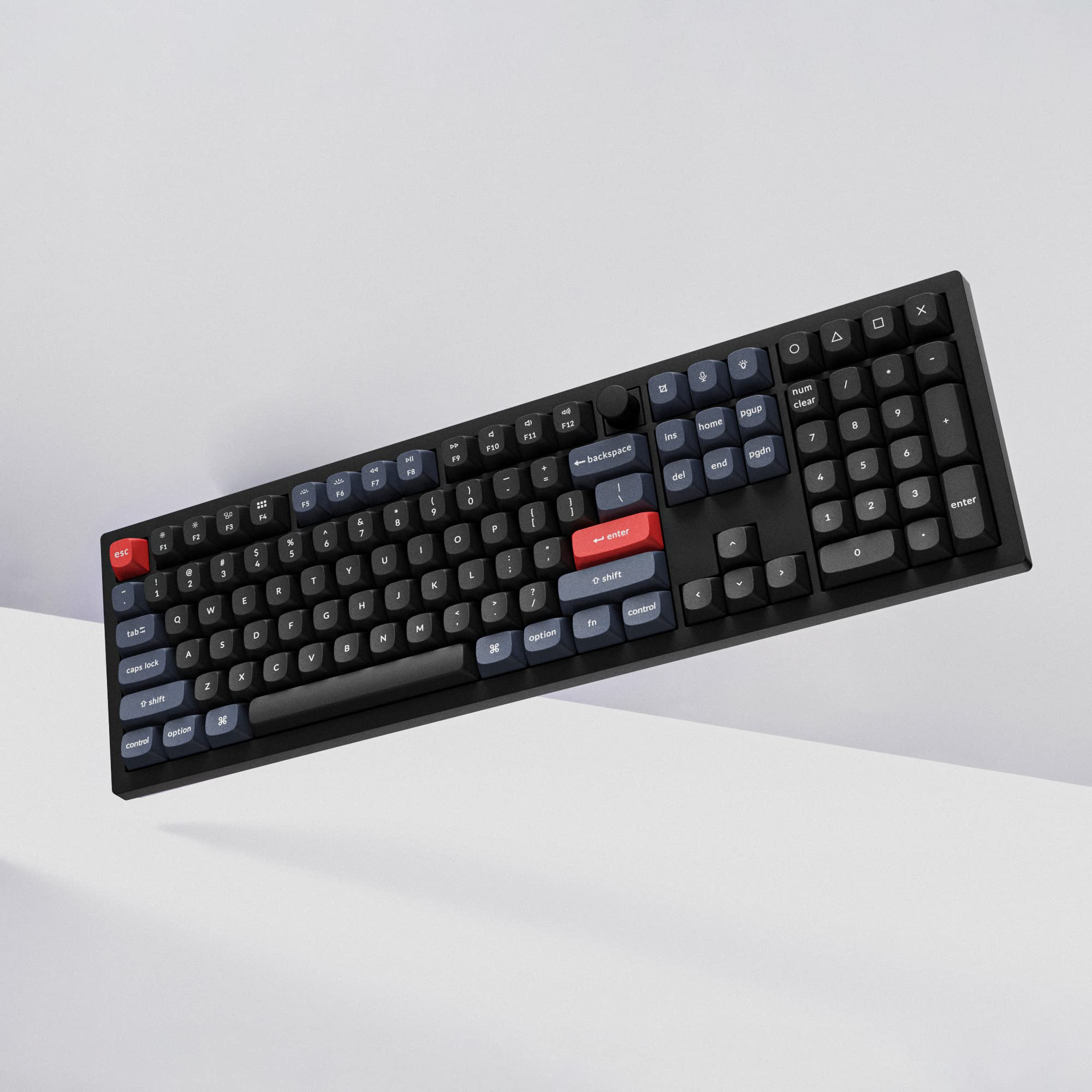 Keychron V6 Wired Custom Mechanical Keyboard - Full Size QMK/VIA Programmable Macro with Hot-Swappable K Pro Red Switches, Knob Version for Mac/Windows/Linux (Black Non-Transparent) - Perfect for Gaming, Coding & Office Work