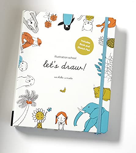 Illustration School: Let's Draw! - Complete Drawing Kit with Instruction Book & Sketch Pad - Learn to Draw Happy People, Cute Animals, Plants & Small Creatures - Perfect for Beginners, Kids & Art Enthusiasts - Great for Home, Classroom & Creative Gifts