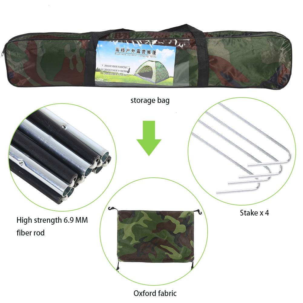 2 Person Lightweight Waterproof Backpacking Tent - Portable Outdoor Camping & Hiking Shelter with Camouflage Design | Perfect for Backpacking Adventures, Family Camping Trips & Wilderness Exploration