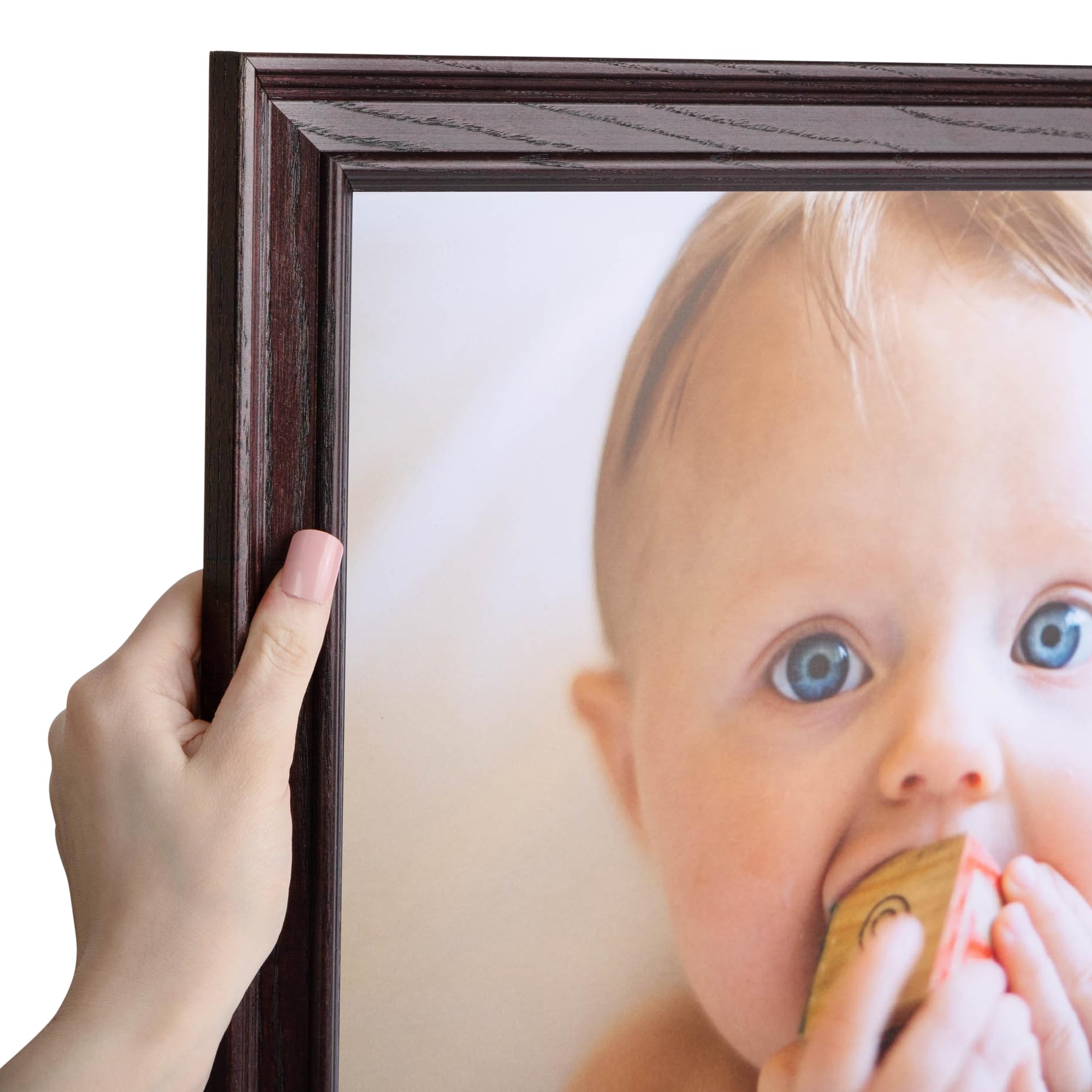 ArtToFrames 11x49 Inch Red Cherry Wood Picture Frame - 1.5 Inch Custom Poster Frame for Artwork & Photos with Economy Acrylic - Perfect for Home Decor, Office Display & Gift Giving
