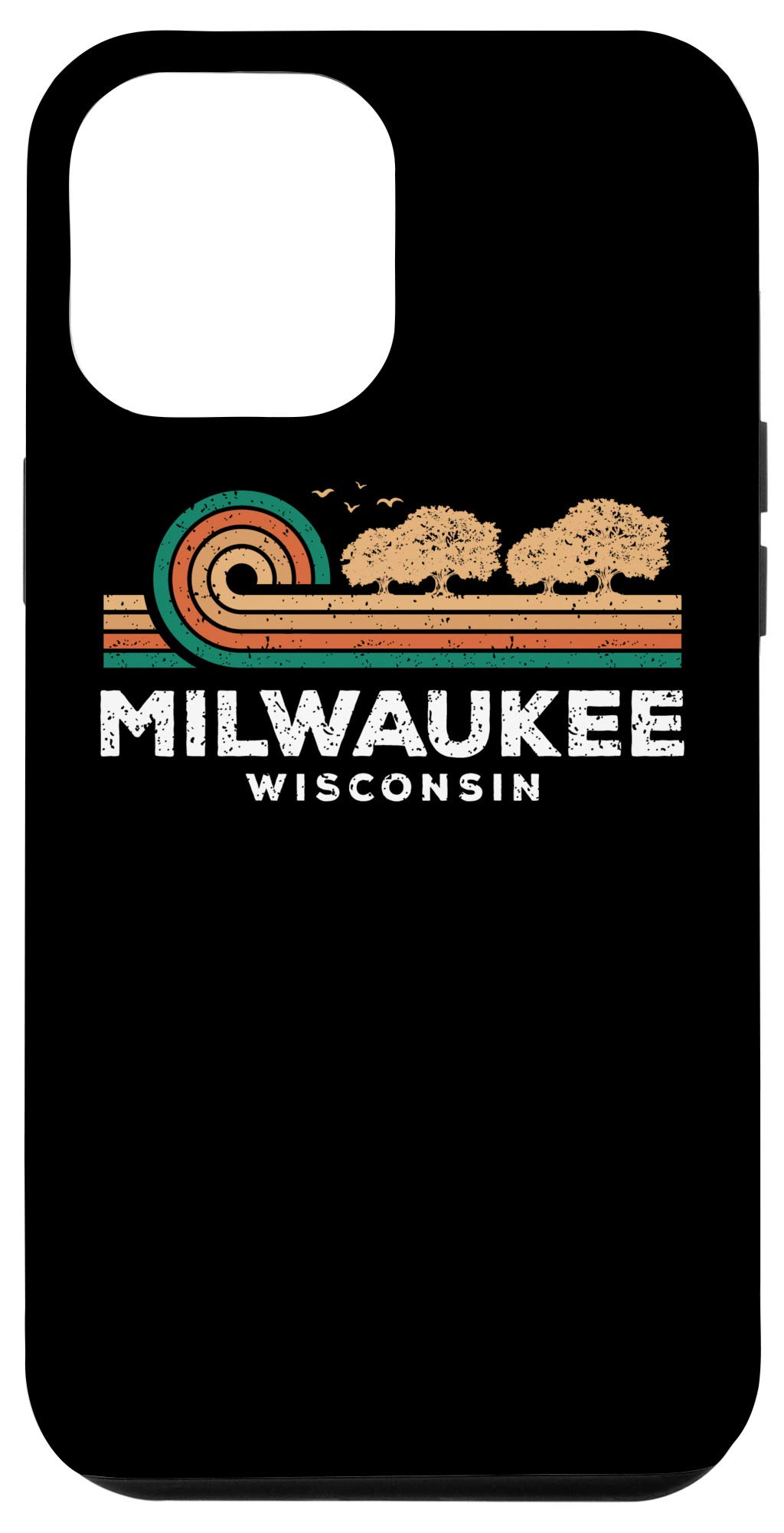 Vintage Milwaukee Sunset Wisconsin Souvenir iPhone 12 Pro Max Case - Durable Protective Phone Cover for Travel, Gifts & Everyday Use