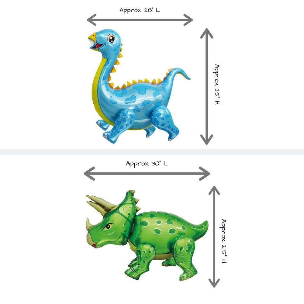 Dinosaur Balloons and Party Decorations Set - 6 Large Inflatable Dinosaur Balloons for Birthday, Baby Shower & Jurassic Themed Parties | Perfect for Indoor & Outdoor Decor