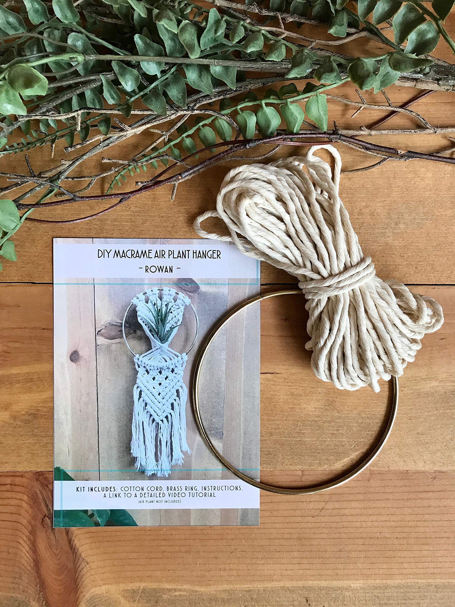 DIY Macrame Air Plant Hanger Kit - Handmade Boho Home Decor for Indoor Plants, Wall Hanging or Gift - Perfect for Living Room, Bedroom, Balcony & Office Decor