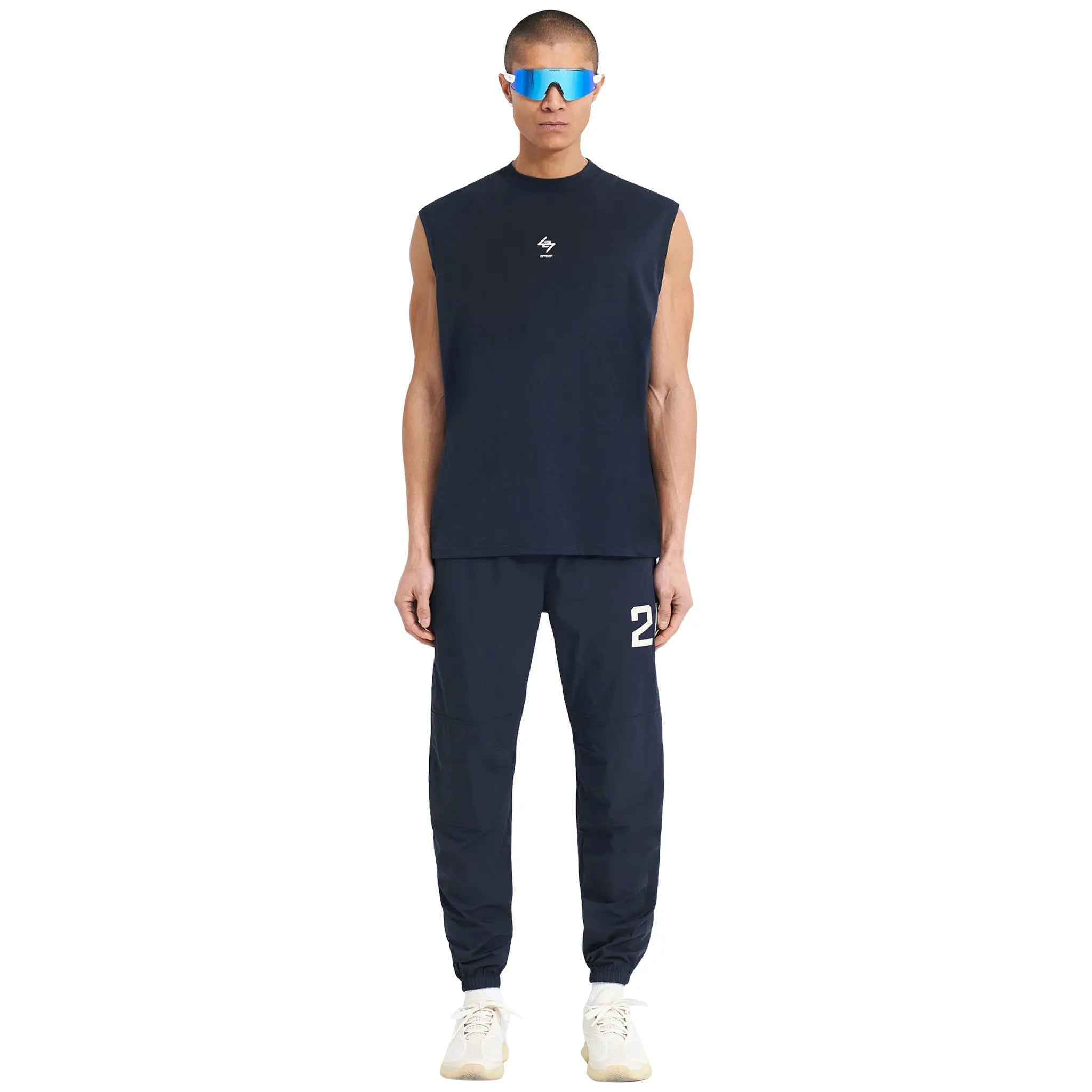 Represent 247 Navy Blue Training Pants - Breathable Quick-Dry Workout Shorts for Men & Women - Perfect for Gym, Running, Yoga & Casual Wear