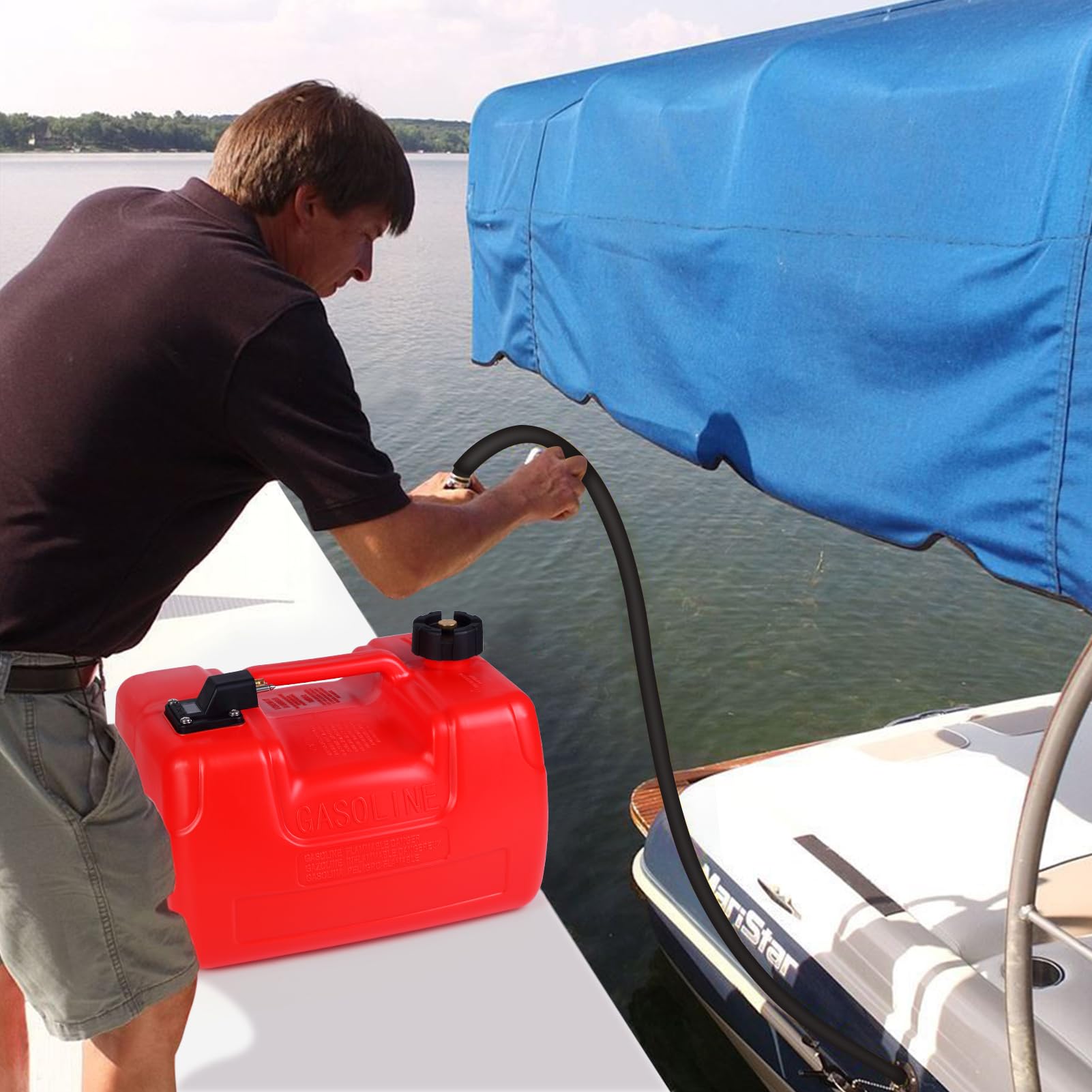 GARVEE 3 Gallon Portable Fuel Tank with Handle - Lightweight & Easy to Carry Gasoline Container for Lawn Mowers, Generators, ATVs, and Outdoor Equipment - Perfect for Camping, Emergency Preparedness, and Farm Use