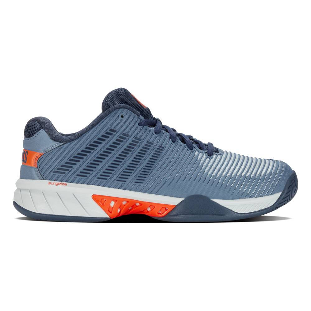K Swiss Hypercourt Express 2 Men's Tennis Shoes - Lightweight Performance Court Shoes for Men in Blue/Orange - Perfect for Tennis, Pickleball & Casual Wear