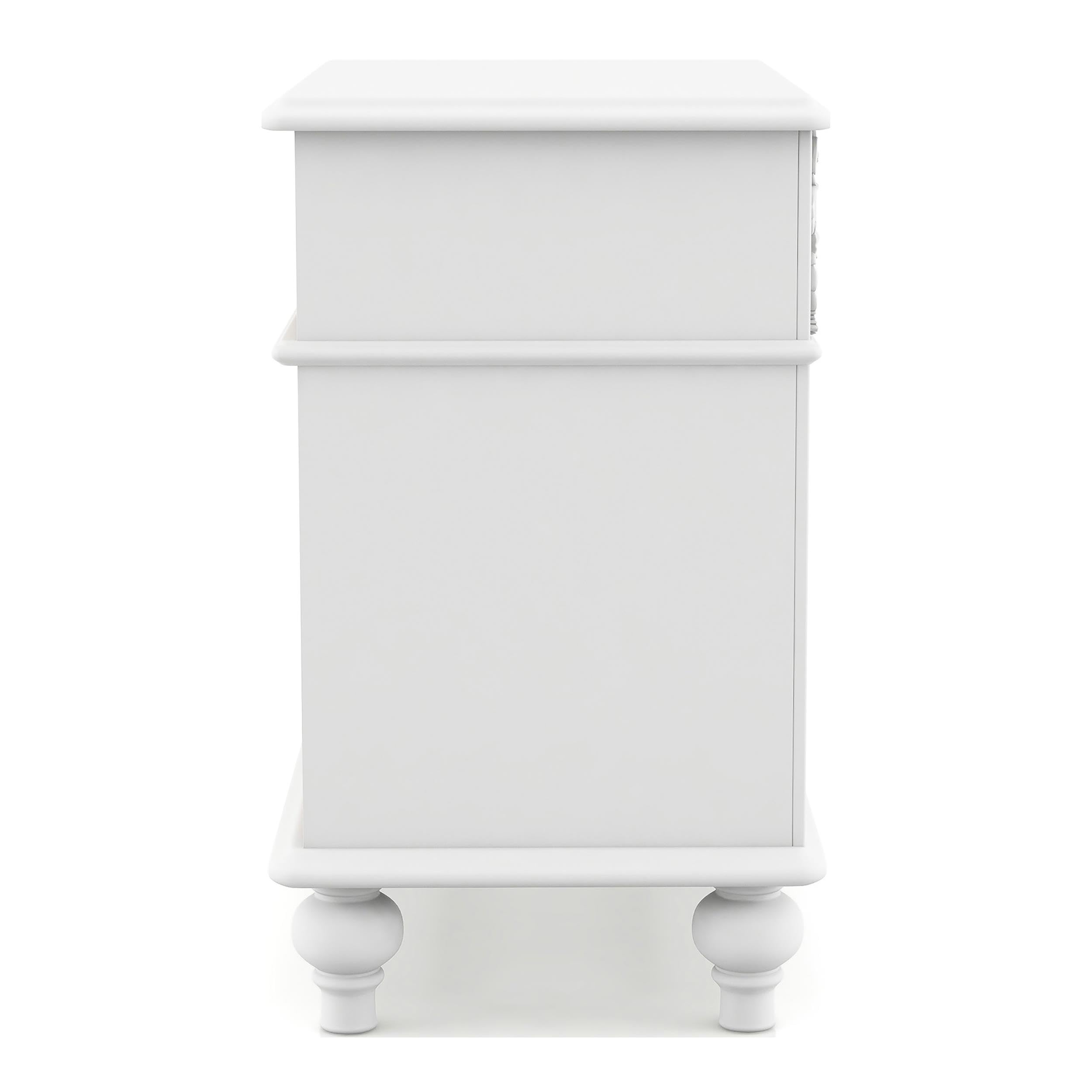 Furniture of America Mondu Traditional Wood Kids Nightstand with USB Port - White - Perfect for Bedrooms, Nurseries, and Kids' Rooms