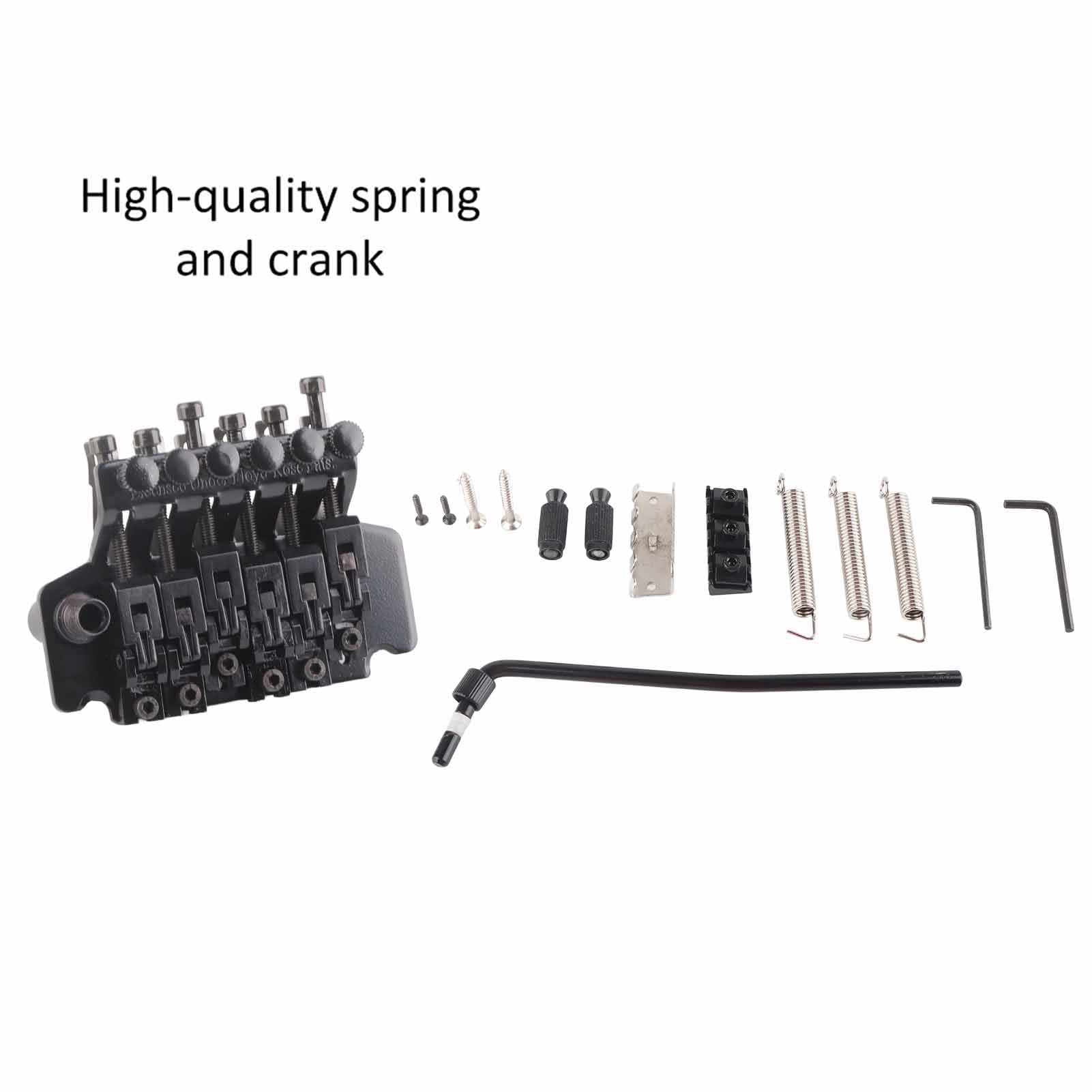 Premium Double Locking Tremolo Bridge System for ST Style Electric Guitars - Black | Enhanced Stability & Tuning Precision for Rock & Metal Performances