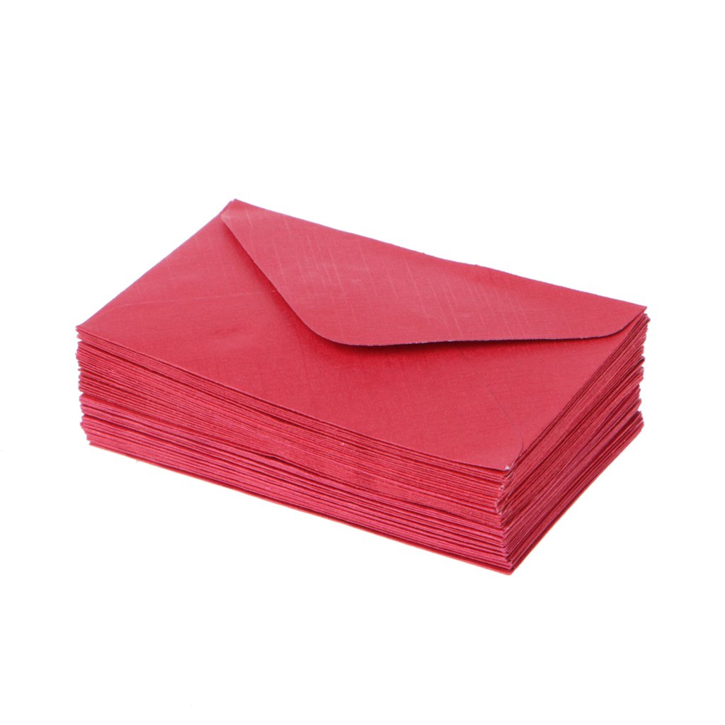 50 Packs Mini Paper Envelopes 6x10 cm - Small Coin & Greeting Card Envelopes for Organizing Jewelry, Cash, Invitations (Red) | Perfect for Crafting, Wedding Favors & Office Use