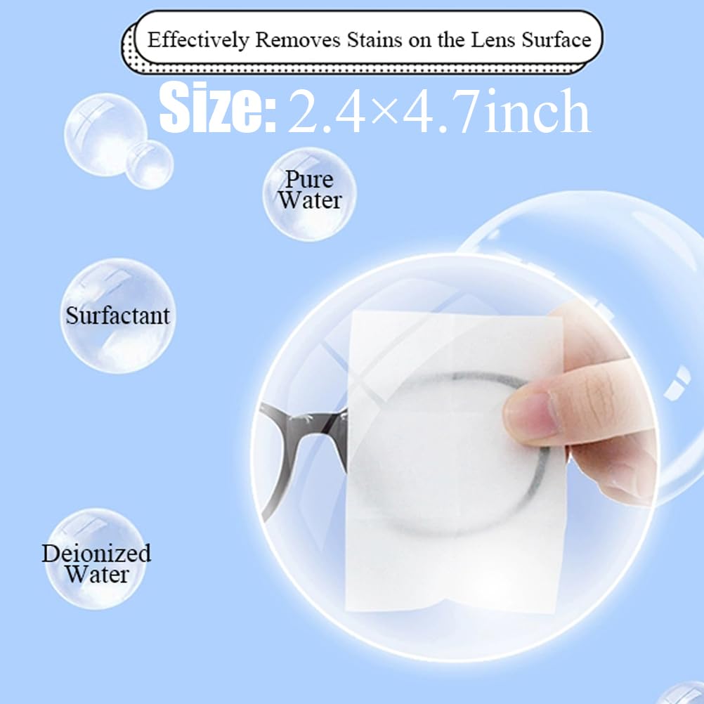 Pre-Moistened Lens Cleaning Wipes - 300 Pack | Streak-Free, Scratch-Free & Quick-Dry | Safe for Glasses, Laptop Screens, Smartphones, Cameras, Goggles & Watches | Perfect for Office, Travel & Home Use