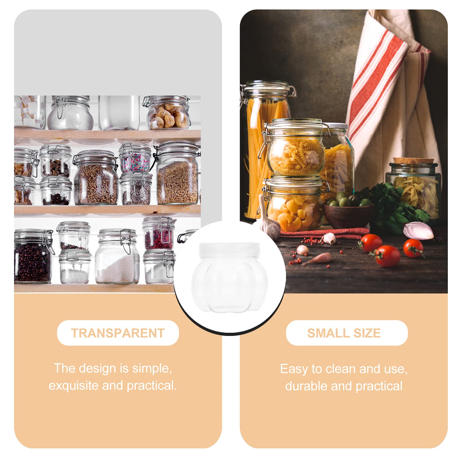 12-Piece Pumpkin-Shaped Cookie Jars Set with Airtight Lids – 150ml Plastic Food Storage Containers for Kitchen Counter, Candy Buffet & Dry Food Organization – Perfect for Cookies, Snacks, Baking Supplies & Party Decor