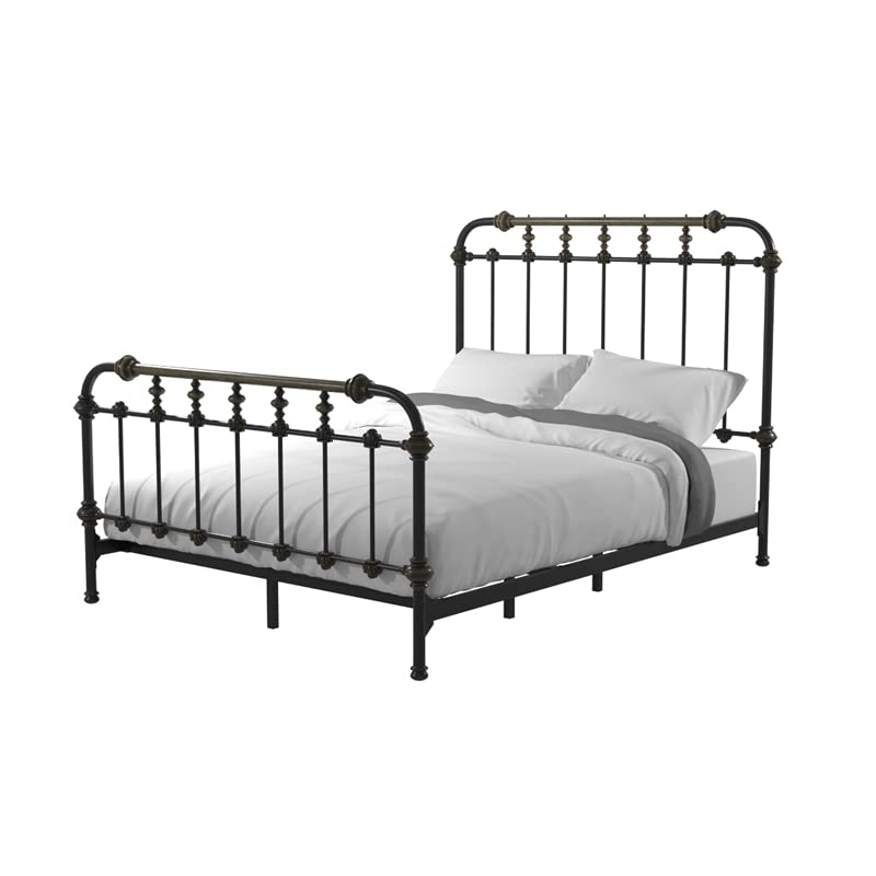 Furniture of America King Size Platform Bed Frame in Black - Modern Minimalist Bedroom Furniture for Master Bedroom & Guest Room