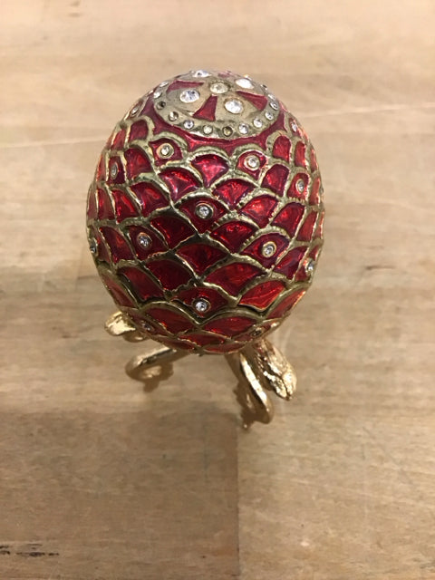 4-Piece Gold and Red Stone Decorative Set with Stand - Elegant Home Decor for Living Room, Office, or Gift Giving